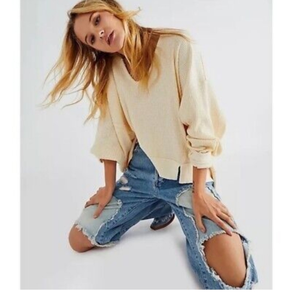 NWT $78 Free People Santa Clara Thermal Top XSmall will fit Small - Picture 1 of 4